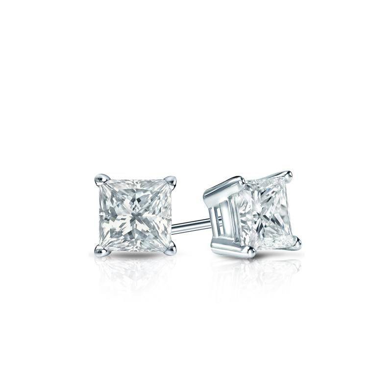 Prinzessin Schnitt Diamant-Ohrstecker, Diamant, Diamant-Ohrringe, Ohrstecker Hochzeit von GopalsJewelry