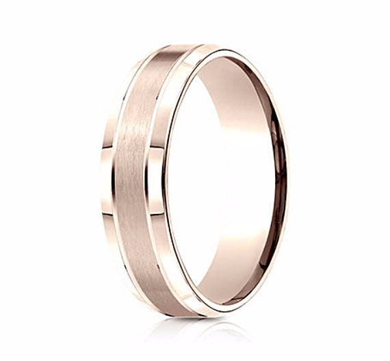 Rose Gold Herrenring, Gebürstet Rose Herren Band Roségold Männlichen Ehering, Eheringe Für Männer, Satin Finish 14 K Rose Gold Herrenring, Gebürstet Rose Herren Band Roségold Männlichen Ehering, Eheringe Für Männer, Satin Finish 14 K von GopalsJewelry