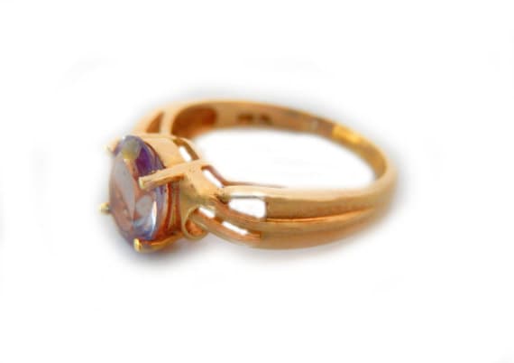 Vintage Amethyst-Ring Handmade Gold Amethyst Ring Solitaire-Ring, Handgemachter Ring, Goldring, Geburtsstein Ringe von GopalsJewelry