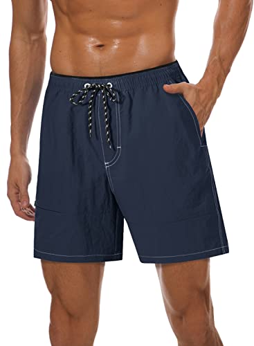 Gopune Schnell trocknende Badehose für Herren mit Netzfutter, F-navy, XX-Large von Gopune