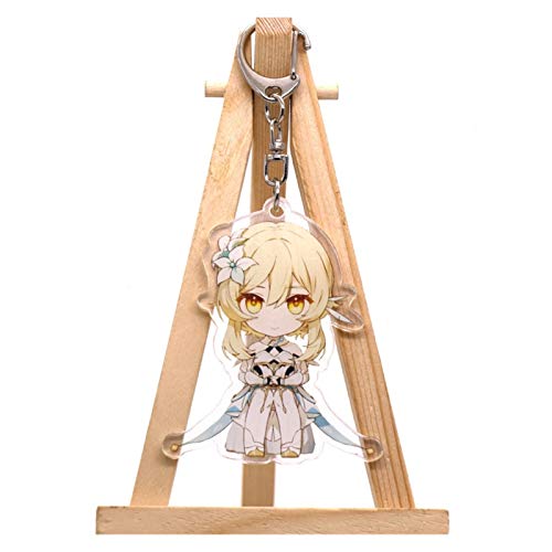 Goqiwep Schlüsselanhänger Acryl Cartoon Spiel Venti Paimon Klee Keqing Lumine Doppelseitige Tasche Anhänger Cosplay Cartoon Schlüsselanhänger (Color : 01)" von Goqiwep