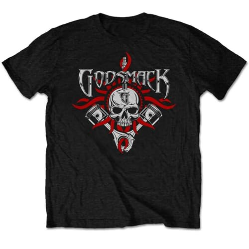 taitai Men's Godsmack Chrome Pistons Packaged T-Shirt Fashion T-Shirt Black L von GorLanssy