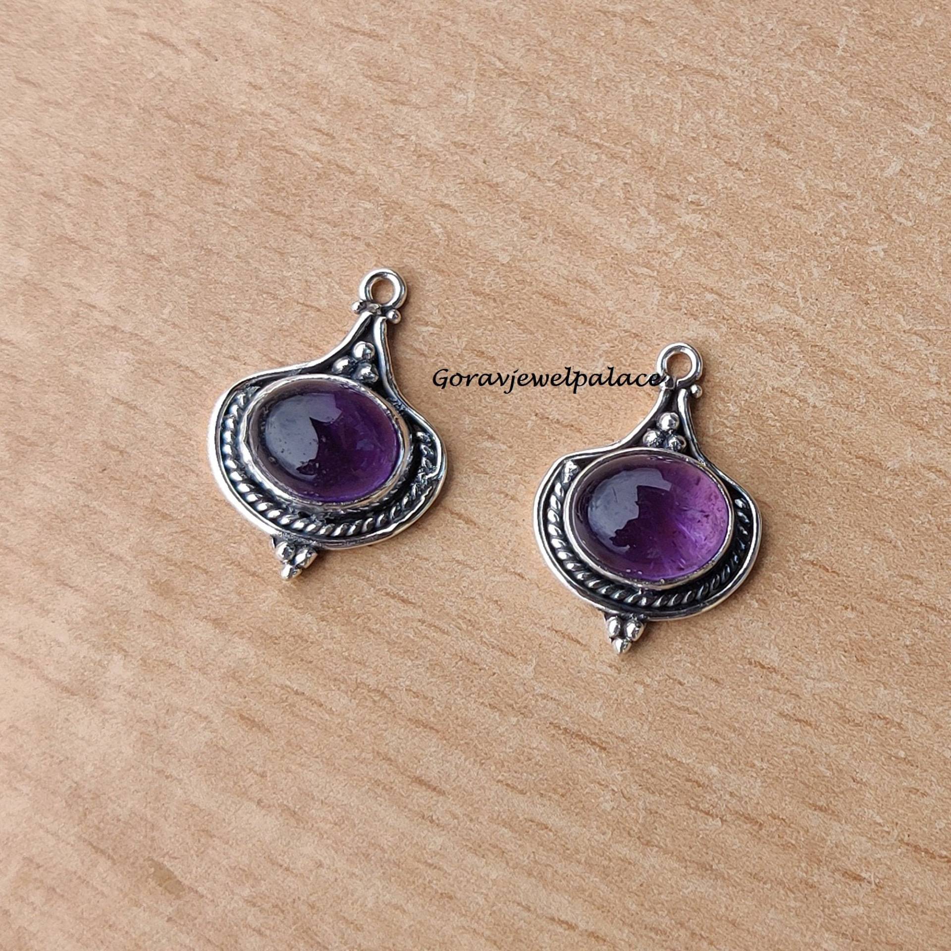 Amethyst Ohrring, 925 Sterling Silber Baumeln Edelstein Frauen Geschenk Für Sie, Handgemachte Geschenkartikel von Goravjewelpalace