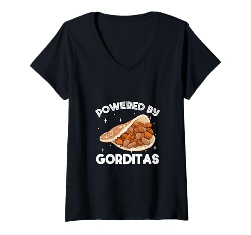 Damen Powered by Gorditas T-Shirt mit V-Ausschnitt Damen Powered by Gorditas T-Shirt mit V-Ausschnitt von Gorditas Designs