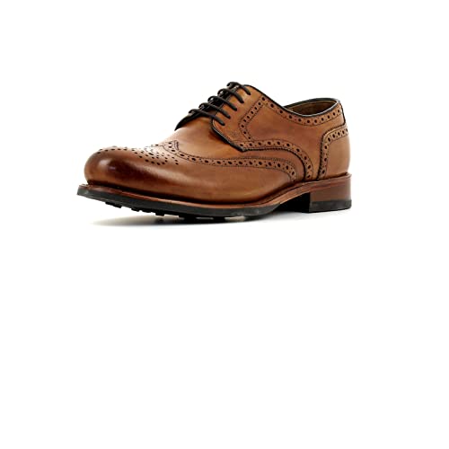 Gordon & Bros Levet 2318 Flex N Rahmengenähter Herren Derby Schnürhalbschuh, Full Brogue, Flexible Goodyear Welted Sohle, für Business, Freizeit Braun (British Tan), EU 40 von Gordon & Bros