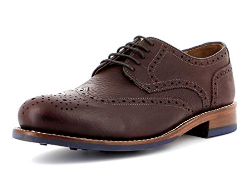 Gordon & Bros Levet 2318 Flex N Rahmengenähter Herren Derby Schnürhalbschuh, Full Brogue, Flexible Goodyear Welted Sohle für perfekten Laufkomfort, für Business, Freizeit Braun (Hasset), EU 40 von Gordon & Bros