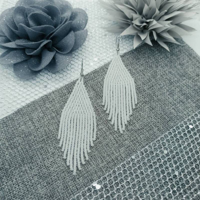 Braut Ohrringe Boho Stil/Kronleuchter Ohrringe/Perlen Ohrringe/ Perlen Fransen/Boho Hochzeit von GorgeousDetails