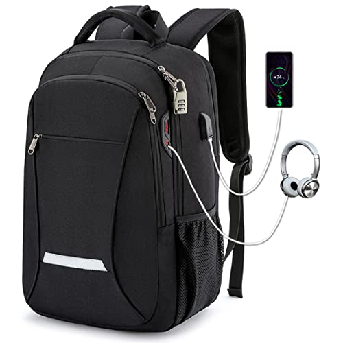 Laptop-Rucksack für Herren, 40 l Anti-Diebstahl-Business-Arbeitsrucksäcke Tasche, Reise-Laptop-Rucksack mit USB-Aufladung für 15,6 Zoll Laptop, langlebig, wasserabweisend, College-Schulrucksack von Gorger