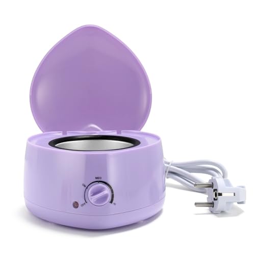 Mini-Haarentfernungs-Wachserhitzer mit Silikon-Topf, schnelles Aufheizen, einstellbare Temperatur, geeignet für Zuhause, Bikini- und Körperhaarentfernung (lila) von Gorger