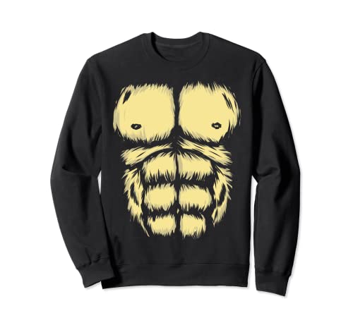 Lustiger Affe Sixpack Gorilla Brust Kostüm Kinder Halloween Sweatshirt von Gorilla Costume for adults and kids