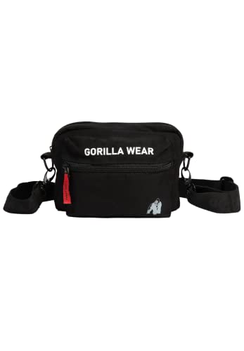 Gorilla Wear Brighton Crossbody Bag - schwarz - Tasche zum Sport Wandern Arbeit Schule Einkaufen Erwachsene Outdoor Baumwolle mit Logo praktisch zum umhängen reissverschluss von Gorilla Wear