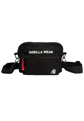 Gorilla Wear Brighton Crossbody Bag - schwarz - Tasche zum Sport Wandern Arbeit Schule Einkaufen Erwachsene Outdoor Baumwolle mit Logo praktisch zum umhängen reissverschluss, Einheitsgröße von Gorilla Wear