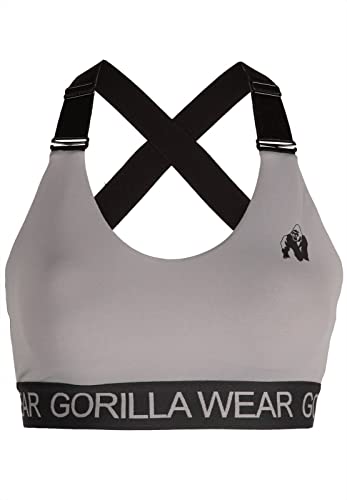 Gorilla Wear - Colby Sports Bra - Grau - Sport-BH Bodybuilding Fitness Tight Fit Oberteil Unterwäsche Starker Halt Yoga Alltag Bustier, M von Gorilla Wear