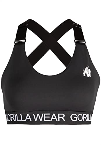 Gorilla Wear - Colby Sports Bra - Schwarz - Sport-BH Bodybuilding Fitness Tight Fit Oberteil Unterwäsche Starker Halt Yoga Alltag Bustier, S von Gorilla Wear