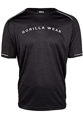 Gorilla Wear - Fremont T-Shirt - Schwarz/Weiß - Bodybuilding Sport Alltag Freizeit mit Logo Aufdruck leicht und bequem für optimale Bewegung aus Polyester, 3XL von Gorilla Wear