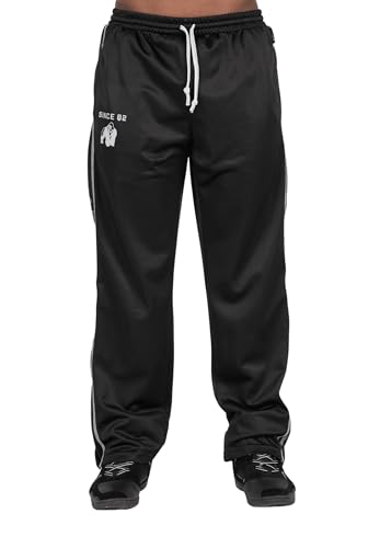 Gorilla Wear - Functional Mesh Pants - Schwarz/Grün - Bodybuilding Sport Alltag Freizeit mit Logo Aufdruck leicht und bequem für optimale Bewegung aus Polyester, L-XL von Gorilla Wear