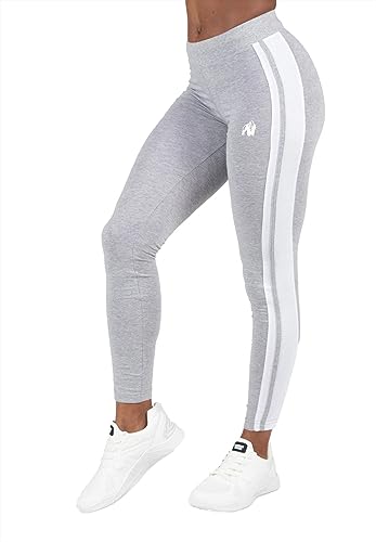 Gorilla Wear - Hailey Leggings - Grau - Bodybuilding Sport Alltag Freizeit mit Logo Aufdruck leicht und bequem für optimale Bewegung aus Baumwolle Polyester, XS von Gorilla Wear