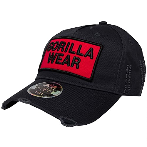 Gorilla Wear Harrison Cap - schwarz/rot - Basecap Baseballmütze Mütze Kappe Unisex von Gorilla Wear