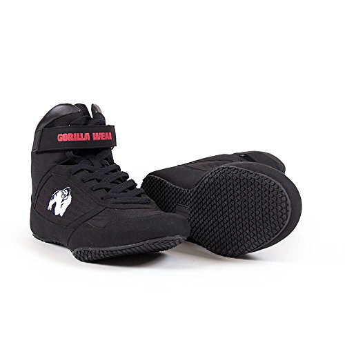 Gorilla Wear High Tops Red rot - schwarzes Logo - Bodybuilding und Fitness Schuhe für Damen und Herren, Schwarz, 47 EU von Gorilla Wear