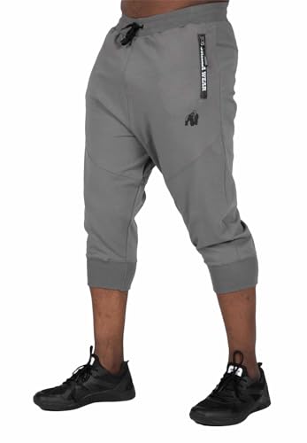 Gorilla Wear - Knoxville 3/4 Sweatpants - Grau - Jogginghose Absolute Bewegungsfreiheit zum Sport Bodybuildung mit Logo leicht und bequem, 3XL von Gorilla Wear