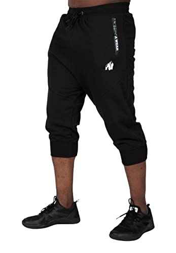 Gorilla Wear - Knoxville 3/4 Sweatpants - Schwarz - Jogginghose Absolute Bewegungsfreiheit zum Sport Bodybuildung mit Logo leicht und bequem, 4XL von Gorilla Wear