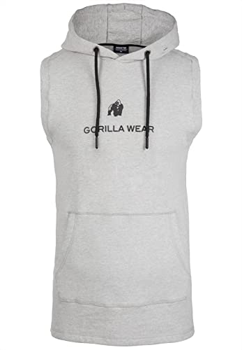 Gorilla Wear - Lincoln Sleeveless Hoodie - Grau - Bodybuilding Sport Alltag Freizeit mit Logo Aufdruck leicht und bequem für optimale Bewegung aus Baumwolle und Spandex, 3XL von Gorilla Wear