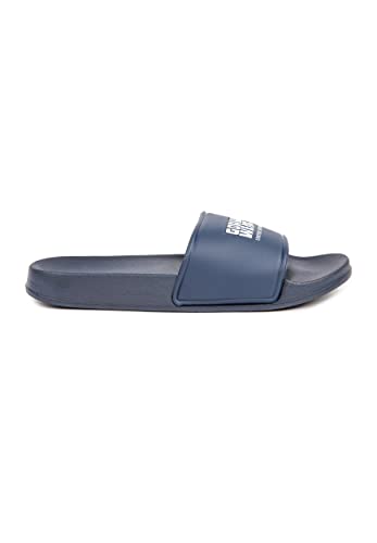 Gorilla Wear - Pasco Slides - Blau - Freizeit Bequem rutschfest unisex mit Logo für maximale Bewegungsfreiheit aus PU und EVA Badesandalen, 37 von Gorilla Wear