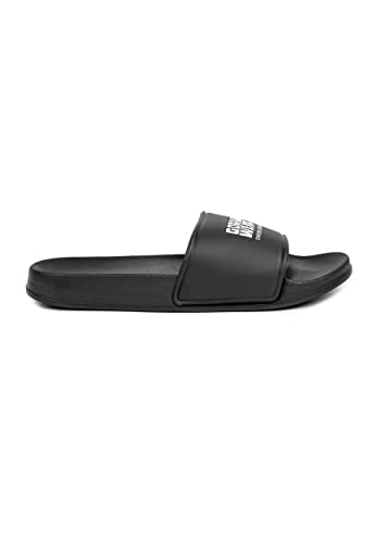 Gorilla Wear - Pasco Slides - Schwarz - Freizeit Bequem rutschfest unisex mit Logo für maximale Bewegungsfreiheit aus PU und EVA Badesandalen, 36 von Gorilla Wear