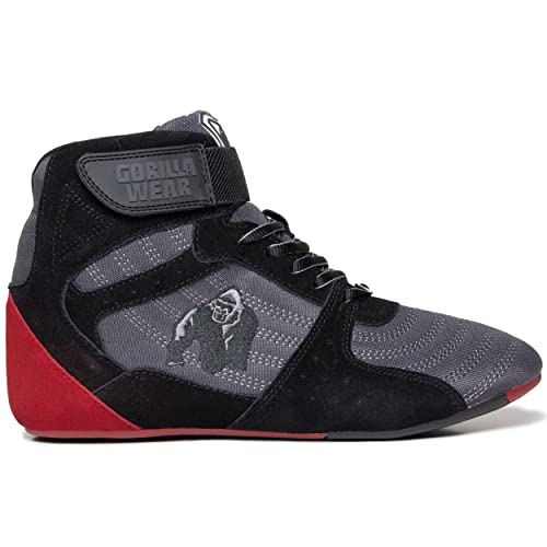 Gorilla Wear Perry High Tops Pro - grau/schwarz/rot - Bodybuilding und Fitness Schuhe für Damen und Herren, 38 von Gorilla Wear