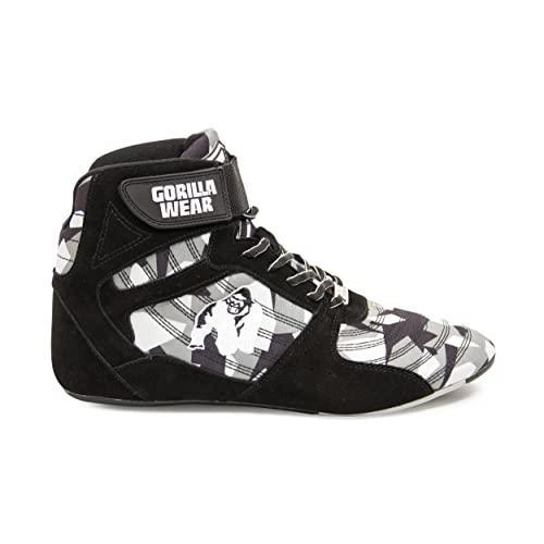 Gorilla Wear Perry High Tops Pro - schwarz/grau-camo - Bodybuilding und Fitness Schuhe für Damen und Herren, 39 von Gorilla Wear