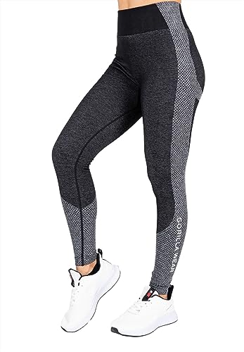 Gorilla Wear Selah Seamless Leggings Damen stylische Trainingbekleidung Fitness Crossfit Gym (DE/NL/SE/PL, Alphanumerisch, L, XL, Regular, Regular, Schwarz) von Gorilla Wear