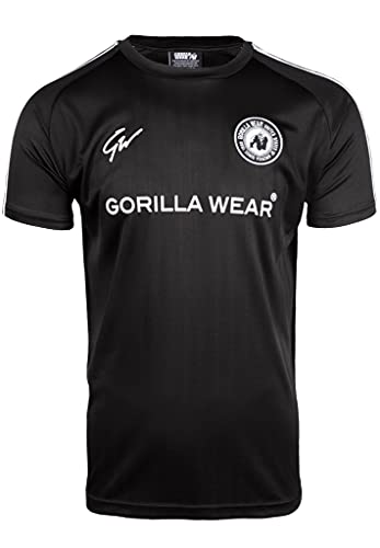 Gorilla Wear - Stratford T-Shirt - schwarz - Bodybuilding Sport Alltag Freizeit mit Logo Aufdruck leicht und bequem für optimale Bewegung aus Polyester, M von Gorilla Wear