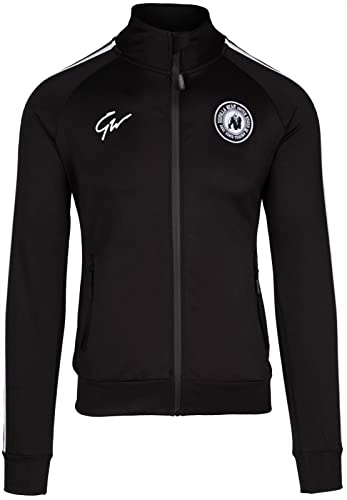 Gorilla Wear - Stratford Track Jacket - Schwarz - Bodybuilding Sport Alltag Freizeit mit Logo Aufdruck leicht und bequem für optimale Bewegung aus Elasthan Polyester, 4XL von Gorilla Wear