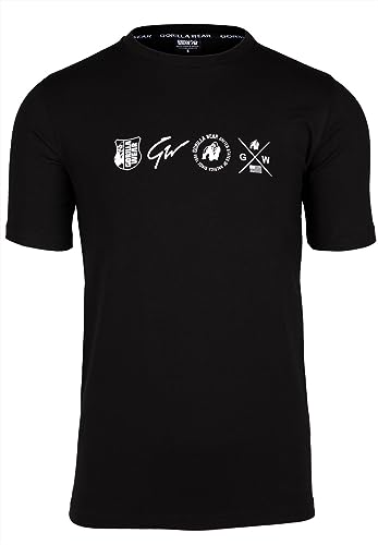 Gorilla Wear Swanton T-Shirt schmale Passform Fitness Funktionsshirt (DE/NL/SE/PL, Alphanumerisch, 4XL, Regular, Regular, Schwarz) von Gorilla Wear