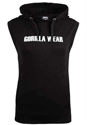 Gorilla Wear - Virginia Sleeveless Hoodie - Schwarz - Bodybuilding Sport Alltag Freizeit mit Logo Aufdruck leicht und bequem für optimale Bewegung aus Baumwolle Polyester, L von Gorilla Wear
