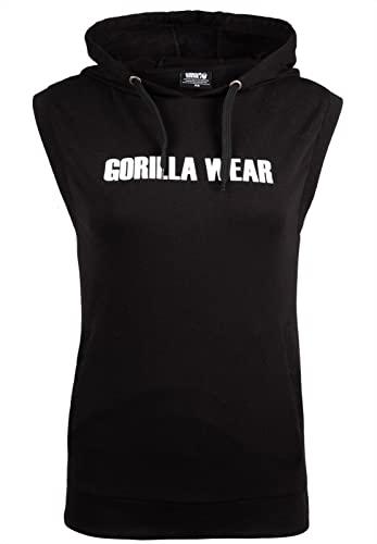 Gorilla Wear - Virginia Sleeveless Hoodie - Schwarz - Bodybuilding Sport Alltag Freizeit mit Logo Aufdruck leicht und bequem für optimale Bewegung aus Baumwolle Polyester, XL von Gorilla Wear