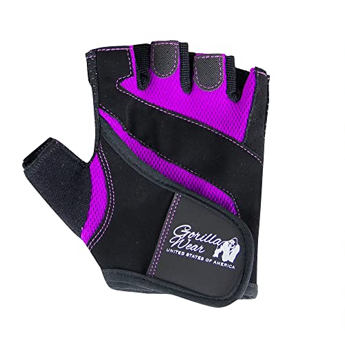 Gorilla Wear Women's Fitness Gloves - schwarz/lila - Bodybuilding und Fitness Accessoire für Damen, L von Gorilla Wear