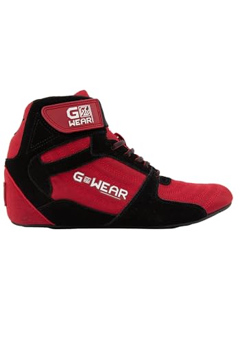 Gwear Pro High Tops Rot/Schwarz - Bodybuilding und Fitness Schuhe mit Logo leicht bequem perfekt für Gym Sport Krafttraining (Rot/Schwarz, EU Schuhgrößensystem, Erwachsene, Numerisch, M, 36) von Gorilla Wear