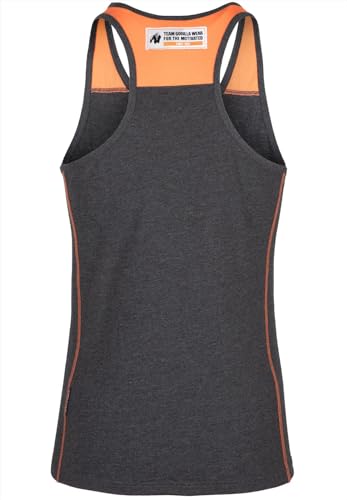 Wallace Tank Top Gorilla Wear Baumwolle klassisches Tank Bodybuilding Fitness Gym Sport Herren (DE/NL/SE/PL, Alphanumerisch, S, Regular, Regular, grau/orange) von Gorilla Wear