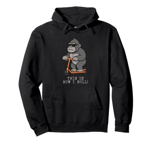 Lustiger Gorilla Scooter This Is How I Roll Jungen Mädchen Kinder Pullover Hoodie von GorillaAxis1