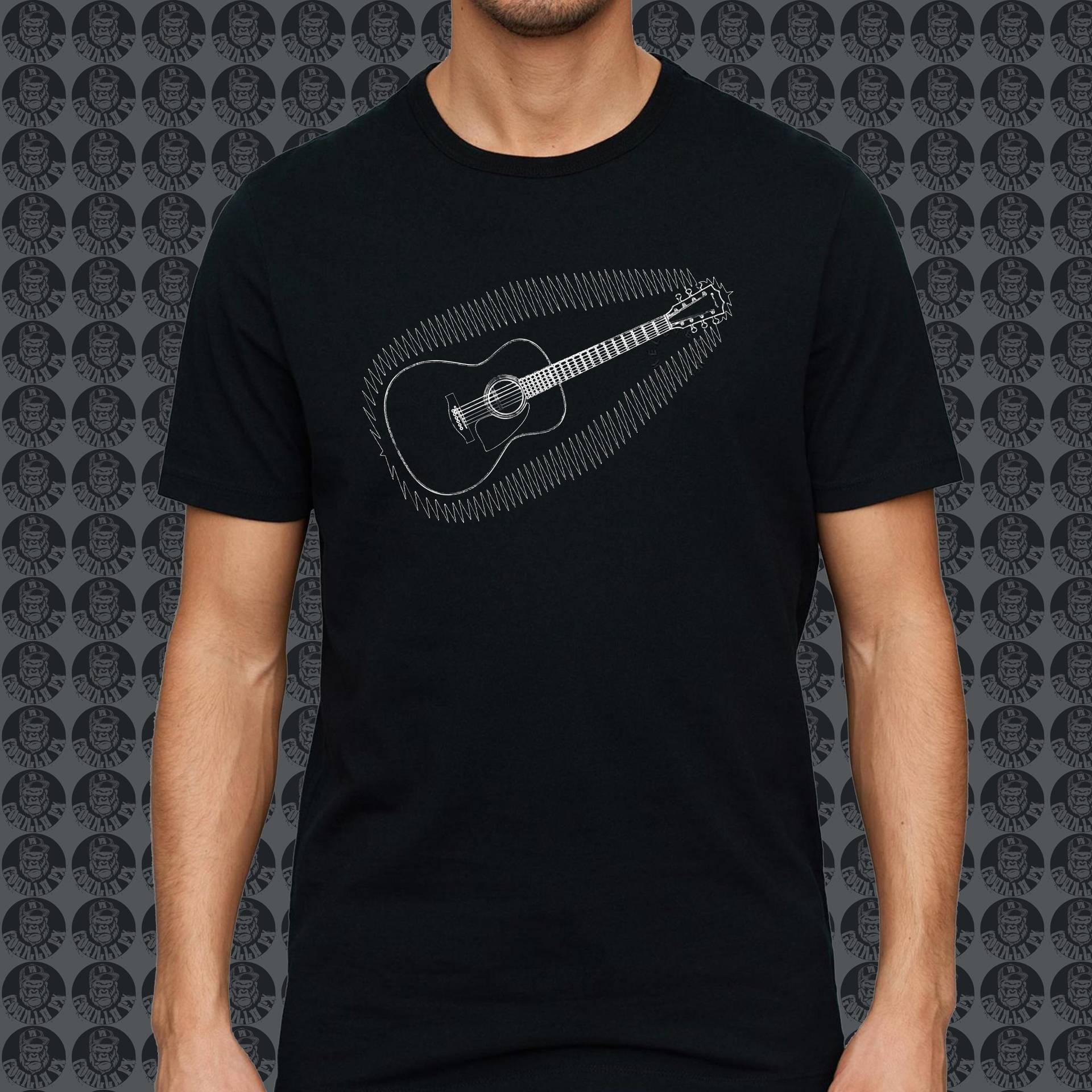 Akustikgitarre Herzschlag T-Shirt Für Musikliebhaber von GorillaFX