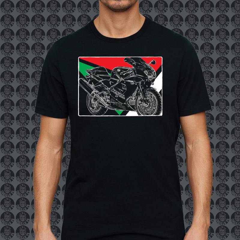 Aprilia Rsv 1000 Mille Motorrad Motorbike Gorillafx Grafik Style02+ Design Tshirt Print von GorillaFX