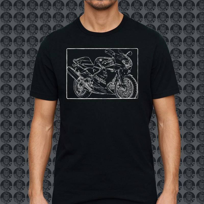 Aprilia Rsv 1000 Mille Motorrad Motorbike Gorillafx Grafik Style02 Design Tshirt Print von GorillaFX