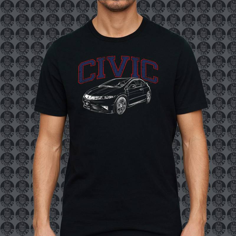 Honda Civic Fn2 K20A Typer Jdm Hrc Gorillafx Grafik Design Style01 Tshirt Print von GorillaFX