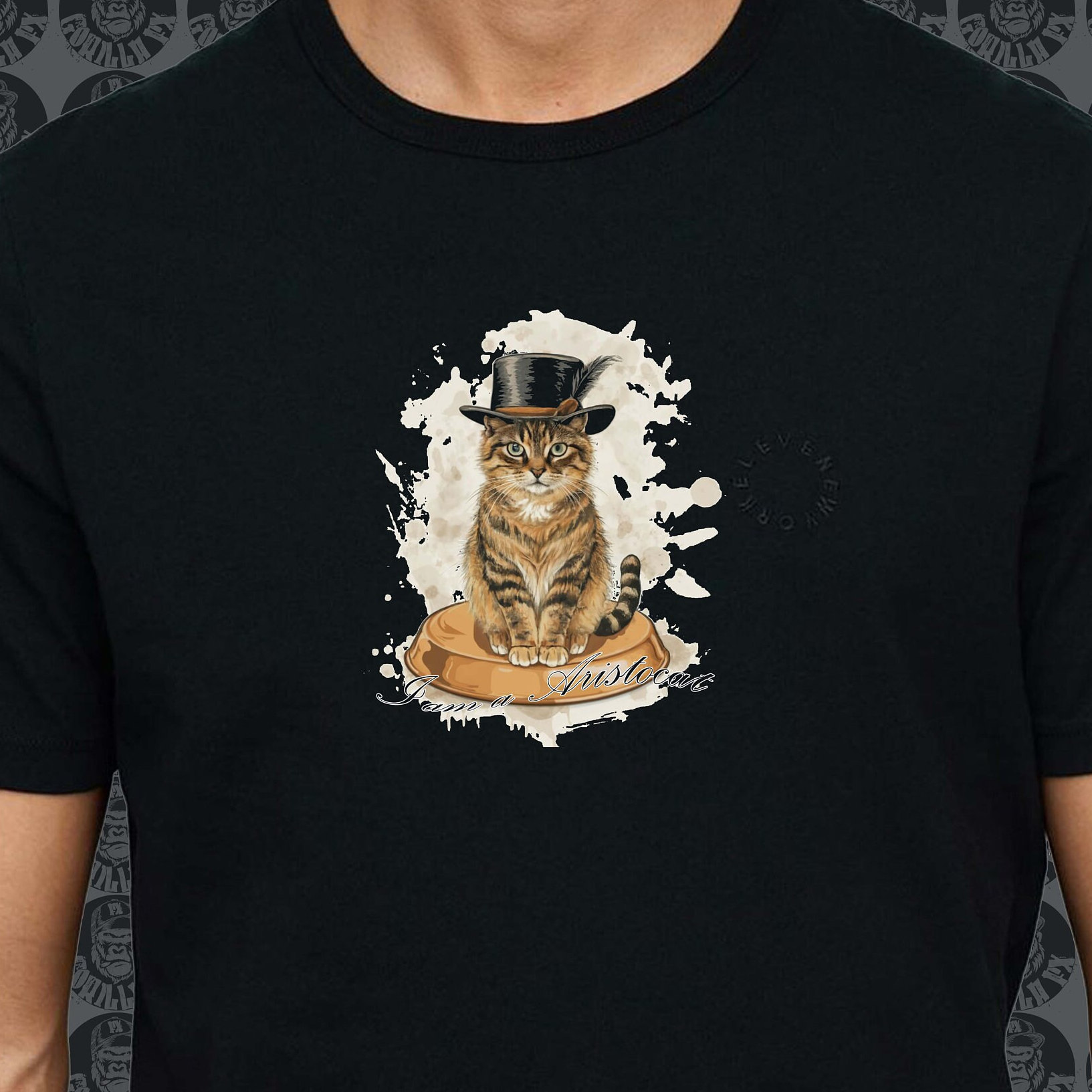 Süße Katze Mit Zylinder Hut, Katzenliebhaber, Tshirt Druck Spruch I Am A Aristocat, Funny von GorillaFX