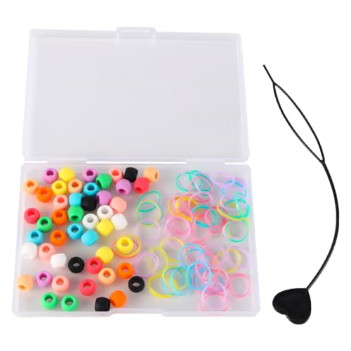 Gorise 50 Stück weiche, bunte Silikon-Haarperlen für Mädchen, Haarschmuck für Zöpfe für Damen, perfekt – Ponyperlen in großen Mengen von Gorise