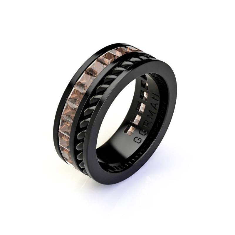 Gorman Herren 14K Schwarz Gold Prinzessin Rauch Quarz Cluster Seil Moderne Ehering G1184-14Kbgsq von GormanDesigns