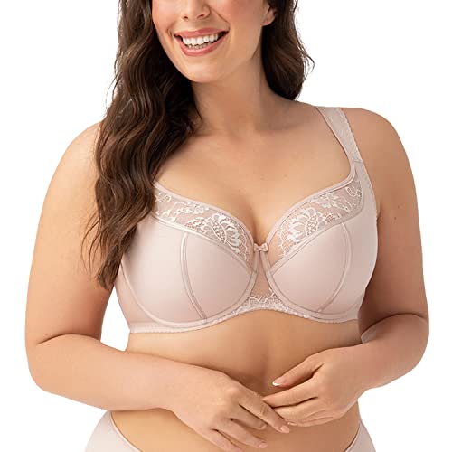 Gorsenia Dame Halbversteifter BH Träger Tüll Spitze Netz K647 Alicante, Beige,105G von Gorsenia