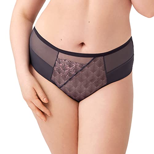 Gorsenia Dame Slip Glatt Spitze Gummiband Bund Unterhose Klassisch Unterwäsche K750 Adrianne, Grau,4XL von Gorsenia