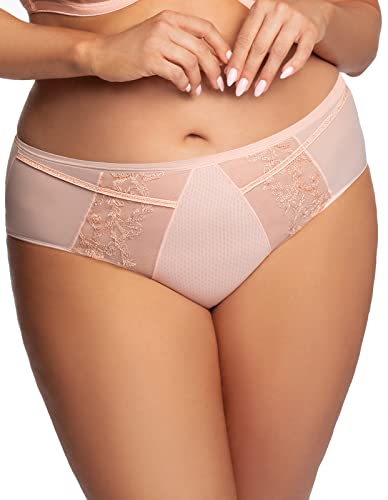 Gorsenia Dame Slip Klassisch Voll Stickerei Geblümt Unterhose K721, Braun,M von Gorsenia